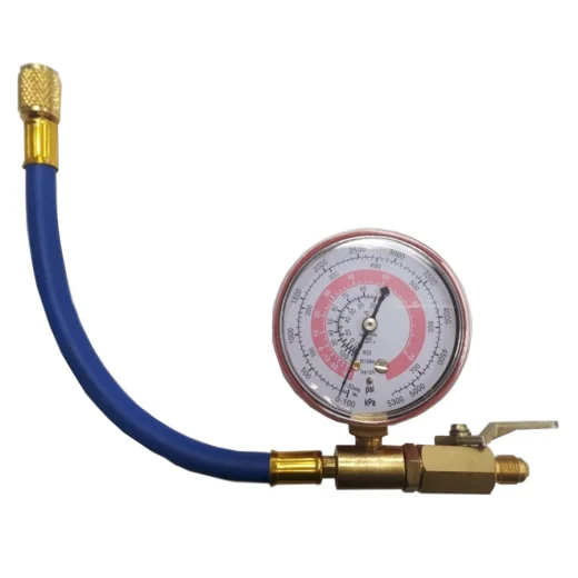 Шланг для заправки автокондиционера с манометром (С ВЕНТИЛЕМ) FC-BR810G70 (11375)