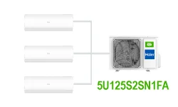 Комплект на 3 комнаты по 20, 25, 58 м² мульти-сплит системы Haier 5U125S2SN1FA