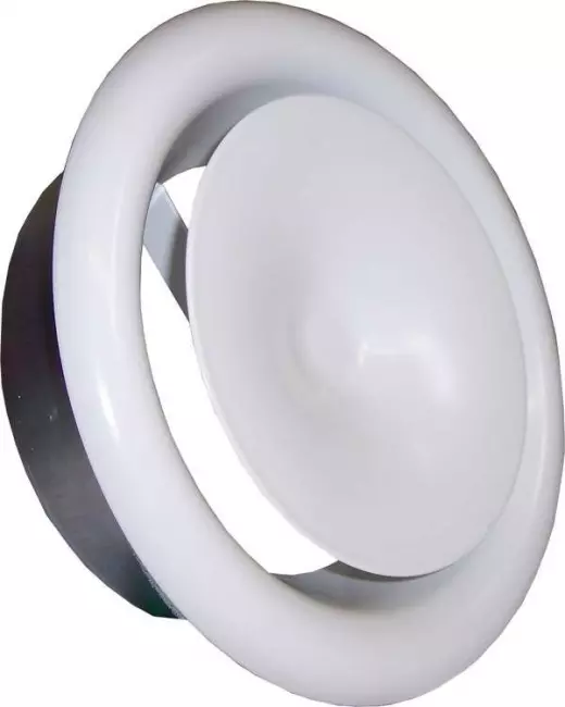 Вентиляционный круглый потолочный диффузор, приточный металлический белый RAL 9016. 100-1 шт