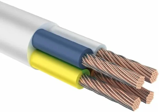 Кабель ПВС 4x2,5 белый ГОСТ (бухта 30м)