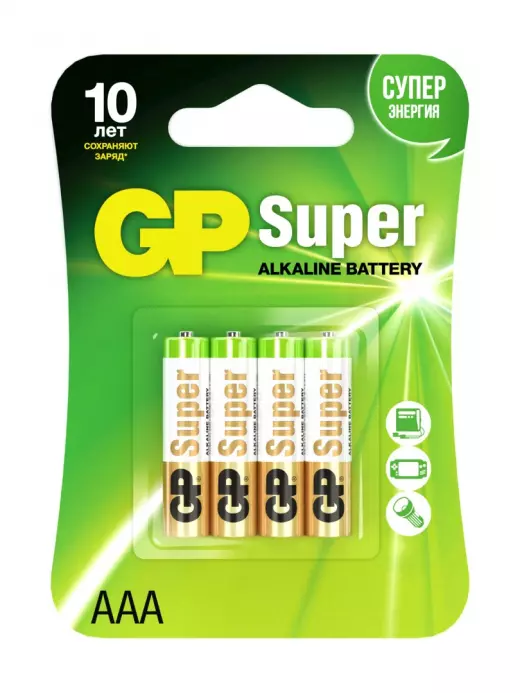 Батарейка GP Super alkaline LR6 4-BL (15A-2UE4 BL) (4/40/320) (1шт)