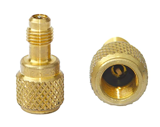 Адаптер AD-89 (Прямой штуцер 1/4-R22, гайка 5/16-R410A)