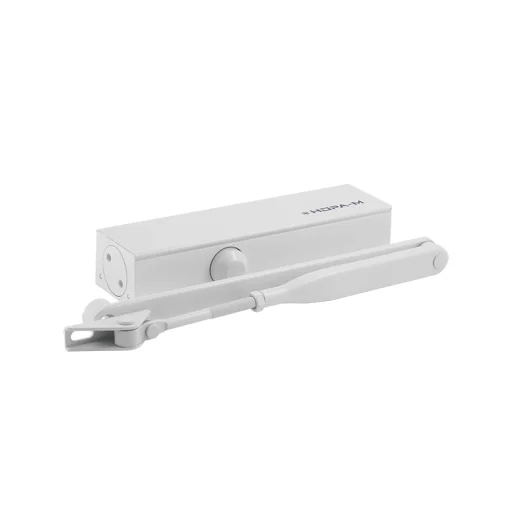 Доводчик НОРА-М 830 ВС (от 40 до 150 кг) (белый) с рычажной тягой