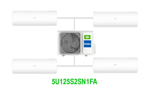 Комплект на 4 комнаты по 20, 25, 35, 35 м² мульти-сплит системы Haier 5U125S2SN1FA