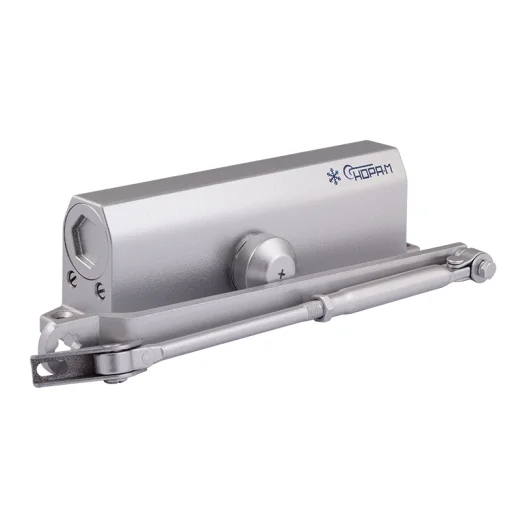 Доводчик НОРА-М 740 DA с задержкой закрывания (от 60 до 110кг) (серебро) морозостойкий