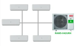 Комплект на 5 комнат по 20, 25, 25, 35, 35 м² мульти-сплит системы IGC RAM5-X42URH