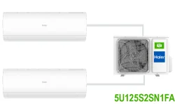 Комплект на 2 комнаты по 35, 58 м² мульти-сплит системы Haier 5U125S2SN1FA